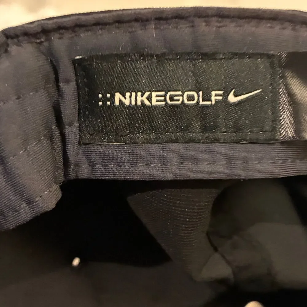 Nike Golf Black Hat Cap Featherlight Running Tennis Adjustable Size OS